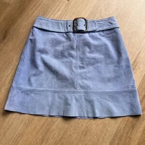 ANTHROPOLOGIE LAVENDER SNAKE EMBOSSED LEATHER MINI SKIRT SIZE 6
